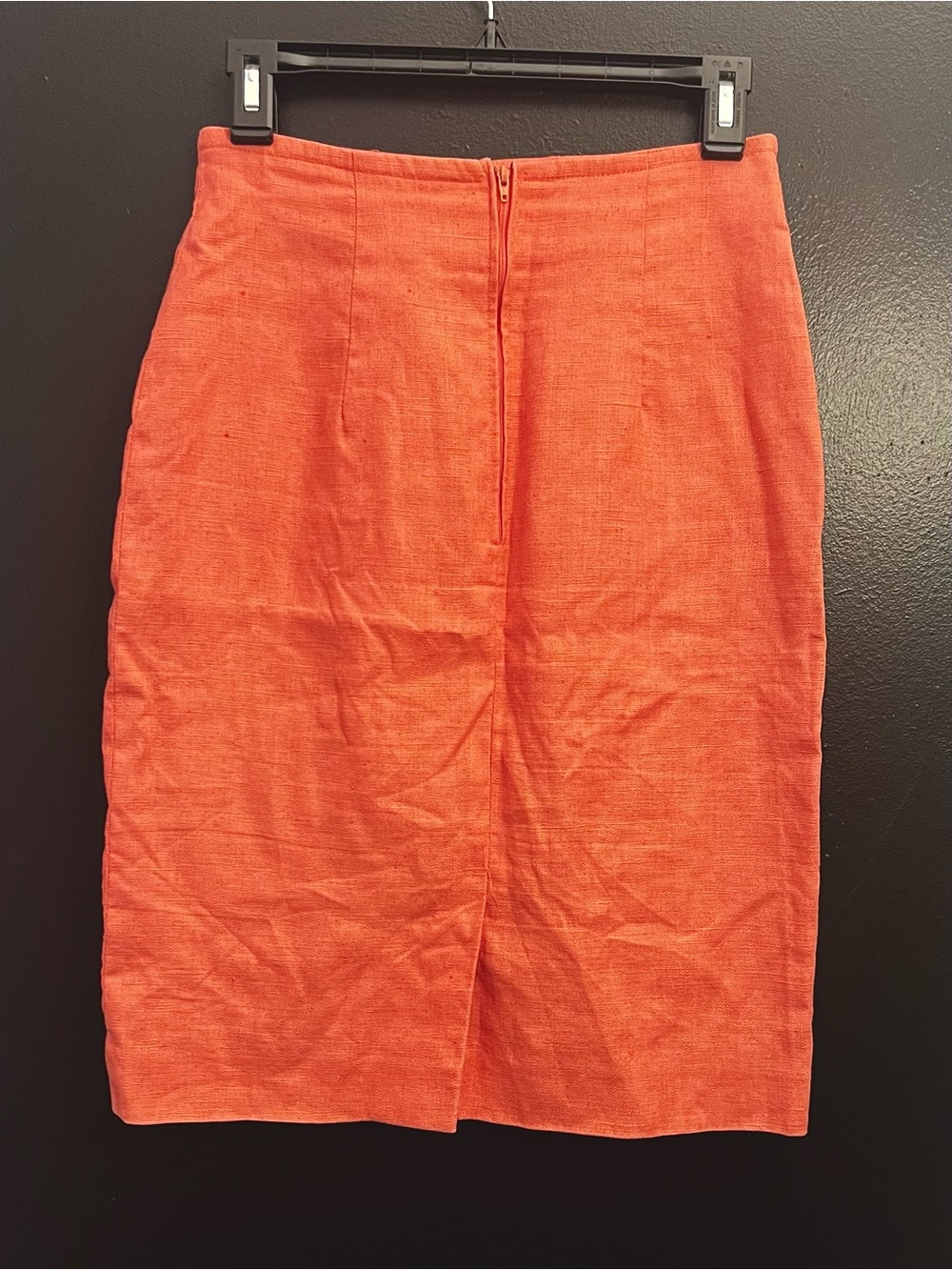 Vintage Ann Taylor Coral Linen Pencil Skirt - Picture 2 of 5